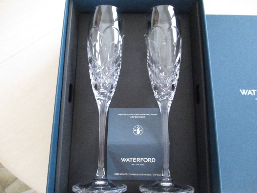 Verres à champagne Kristal by Waterford 2., Enlèvement ou Envoi, Neuf, Cristal, Verre ou Verres