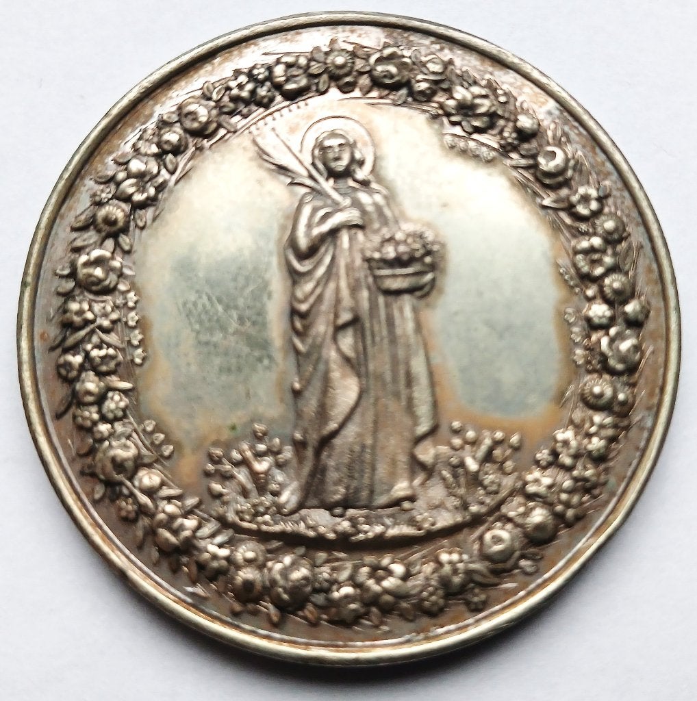 medaille 1900 tuin en landbouwmaatschappij dorotea mechelen, Postzegels en Munten, Penningen en Medailles, Ophalen of Verzenden