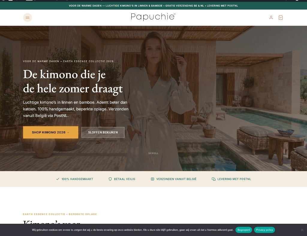 webshop Papuchie (incl. domeinnamen, social media en stock), Ophalen