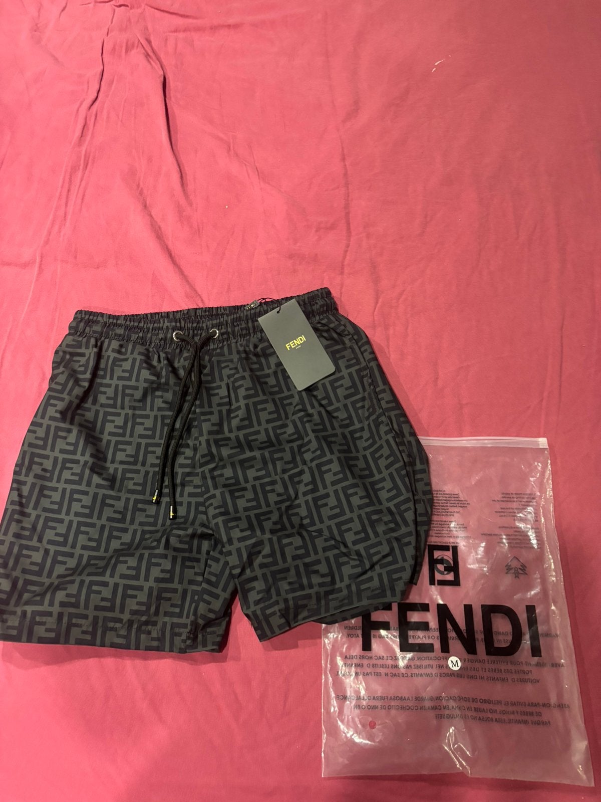 Short fendi noir, Kleding | Heren, Ophalen of Verzenden, Maat 52/54 (L), Zwart, Zwemshort