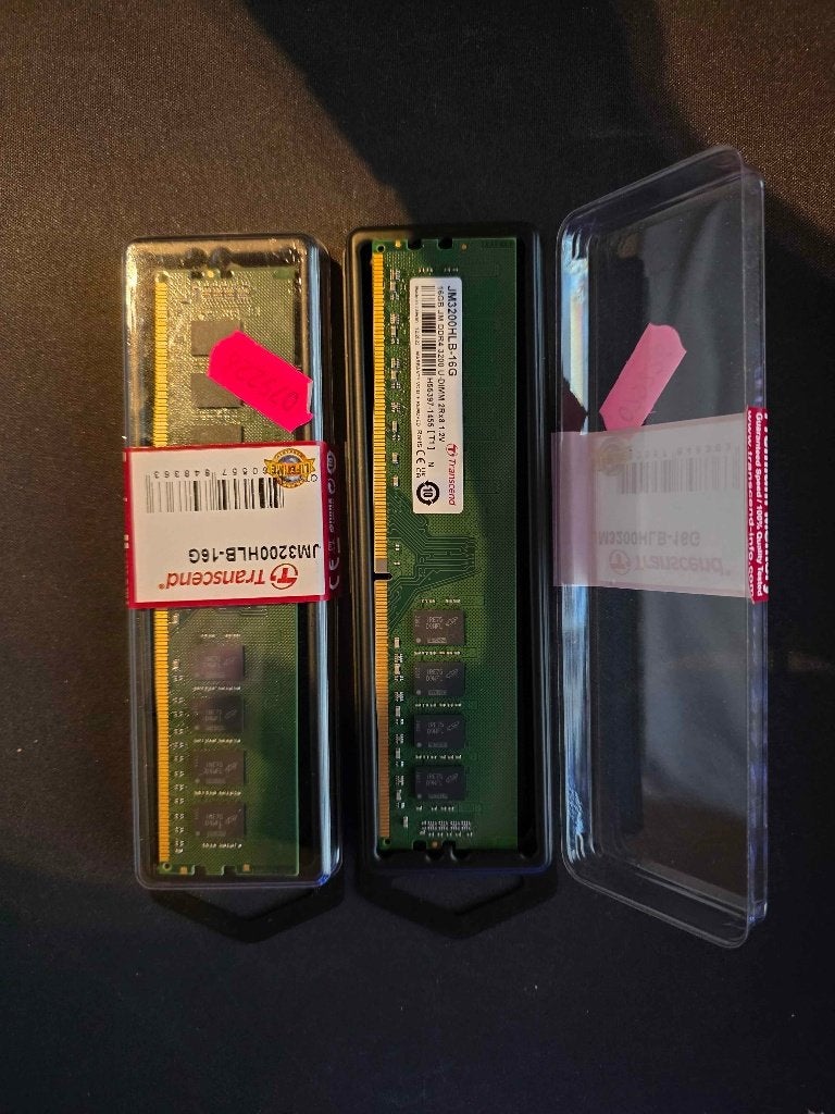 RAM - Transcend JM3200HBL-16G x 2, Computers en Software, Ophalen, 32 GB, DDR4, Zo goed als nieuw