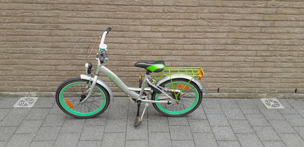 Meisjes fiets 20inch (grijs/groen), Fietsen en Brommers, Terugtraprem, Gebruikt, Handrem, 20 inch