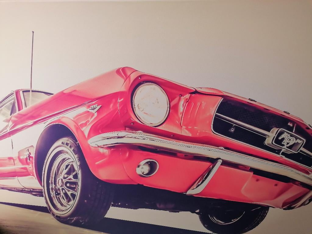 Ford Mustang print op canvas, Huis en Inrichting, Woonaccessoires | Schilderijen, Tekeningen en Foto's, Ophalen, Oorspronkelijke maker