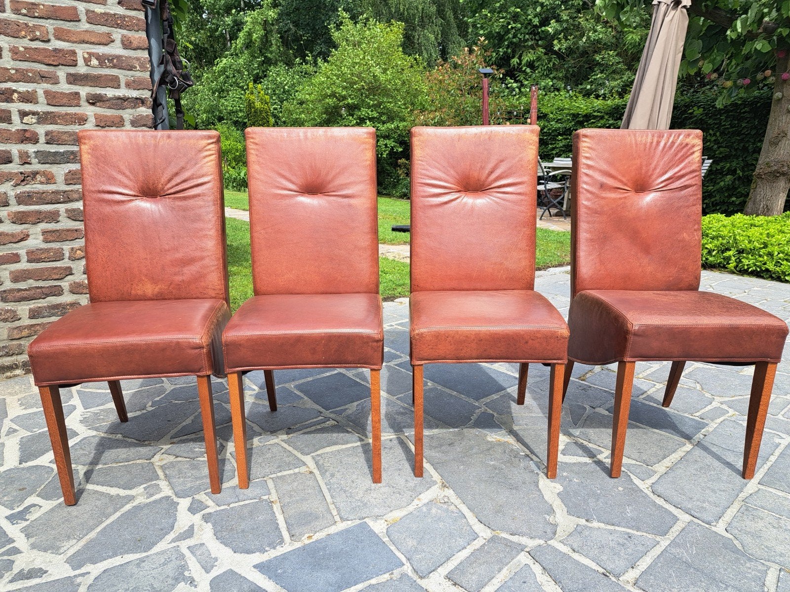 4 Lederen stoelen, Ophalen