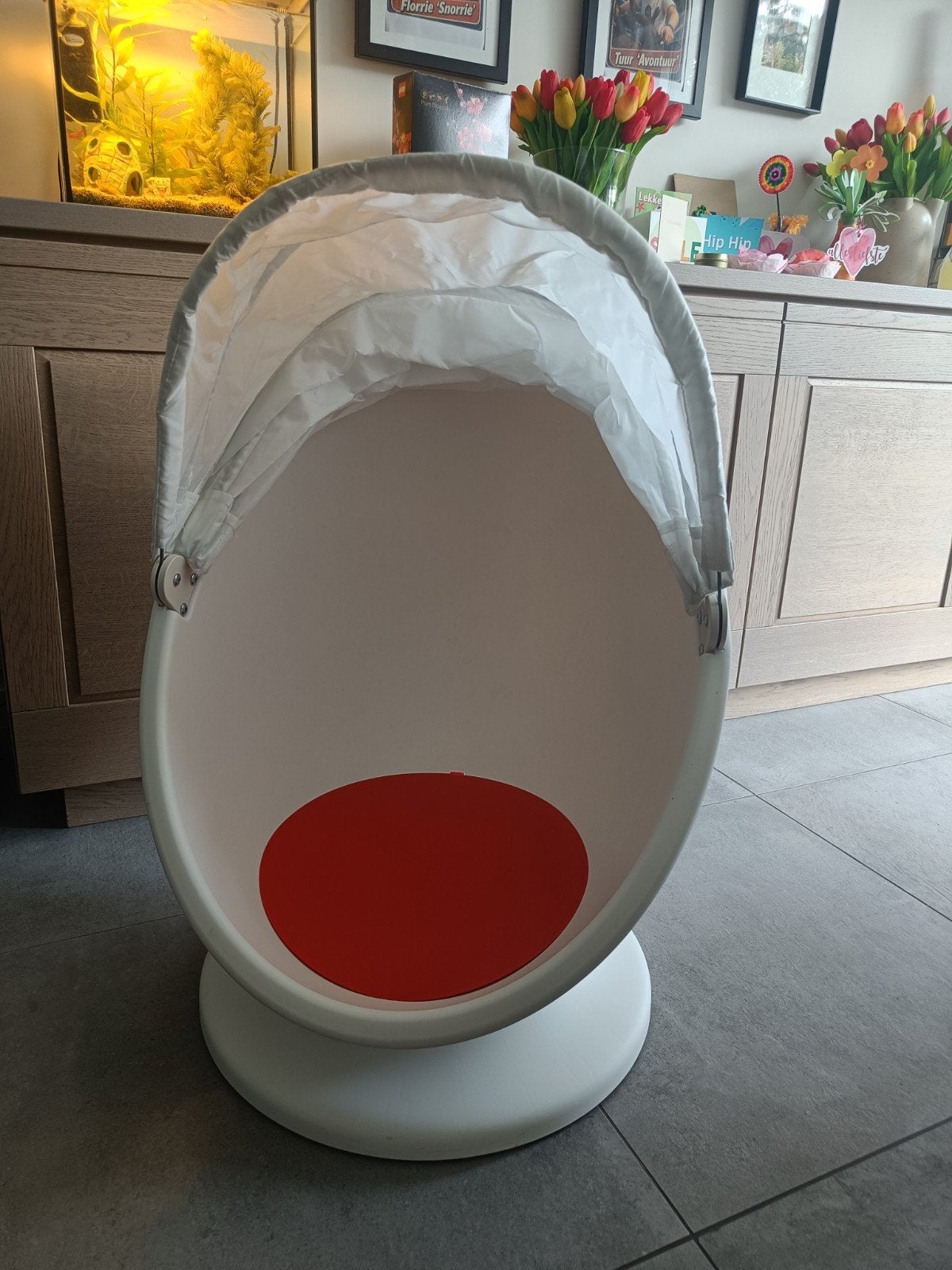 Fauteuil pivotant Ikea Oeuf (Lömsk) comme neuf, Maison & Meubles, Enlèvement, Comme neuf