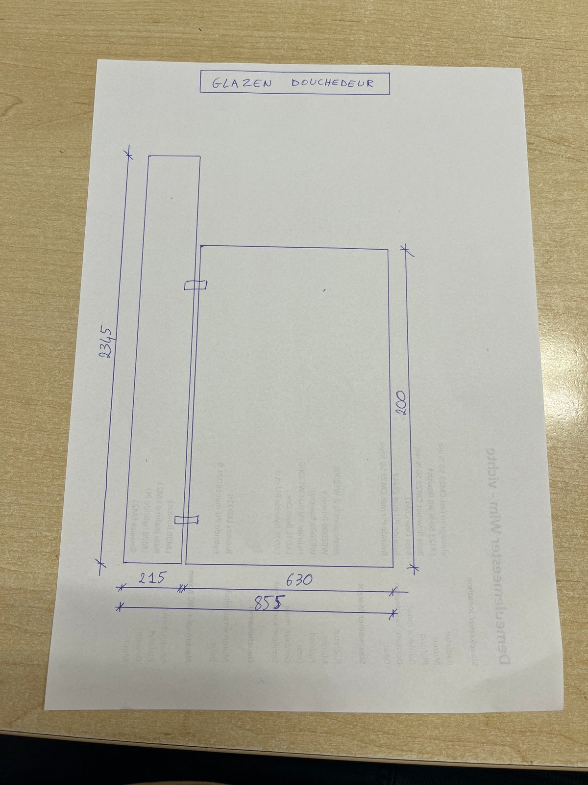 Glazen douchedeur, Doe-het-zelf en Bouw, Glas en Ramen, Ophalen, Gebruikt, Glasplaat, Veiligheidsglas