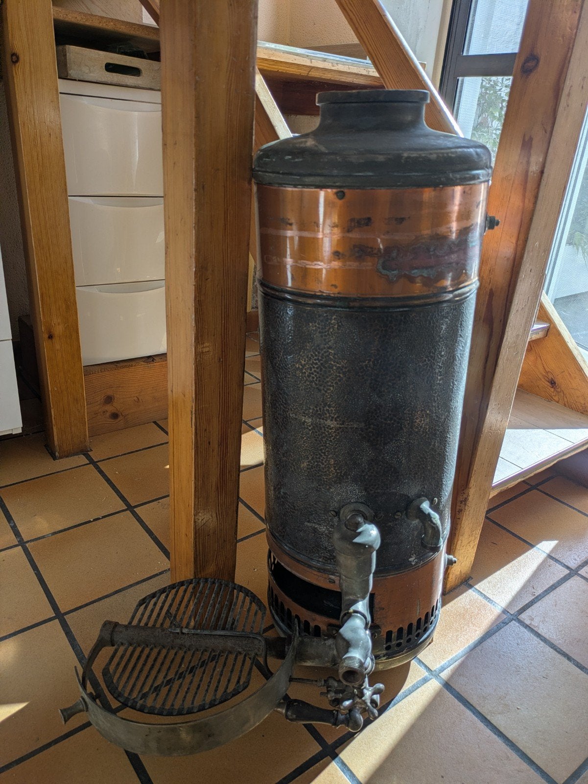 chauffe eau ancien cuivre, Antiquités & Art, Enlèvement, Cuivre