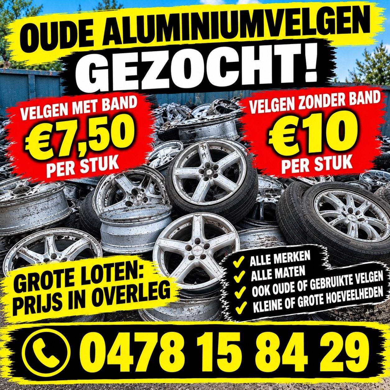 OUDE ALUMINIUM VELGEN GEZOCHT, Auto-onderdelen, Ophalen, Velg(en)