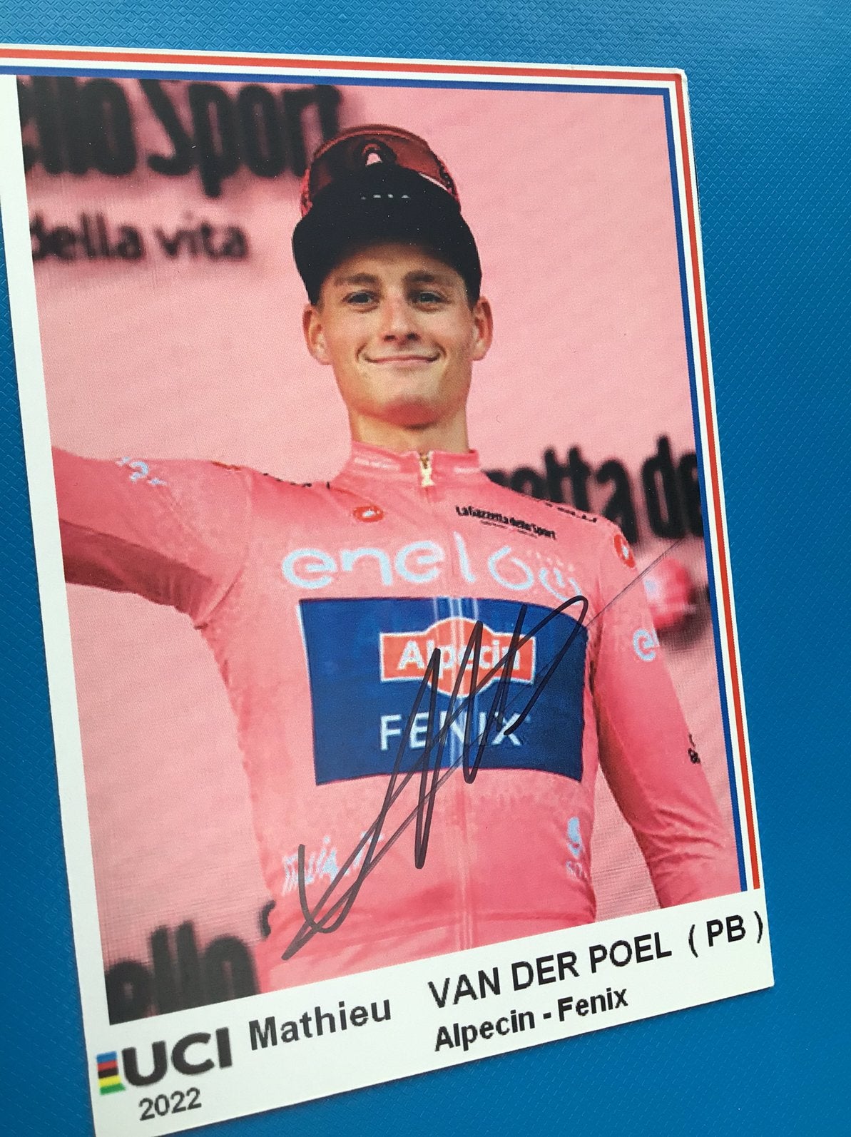 Wielerkaart 2022 mathieu van der poel signe, Enlèvement ou Envoi, Comme neuf