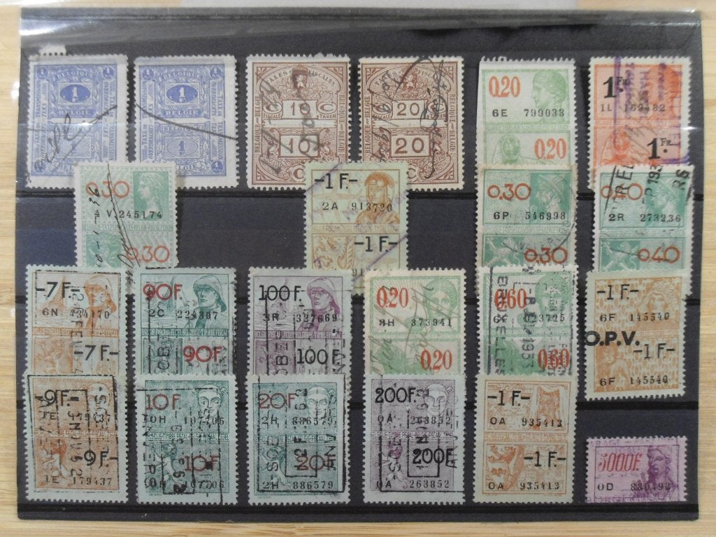 Lotje fiscale zegels., Ophalen, Gestempeld