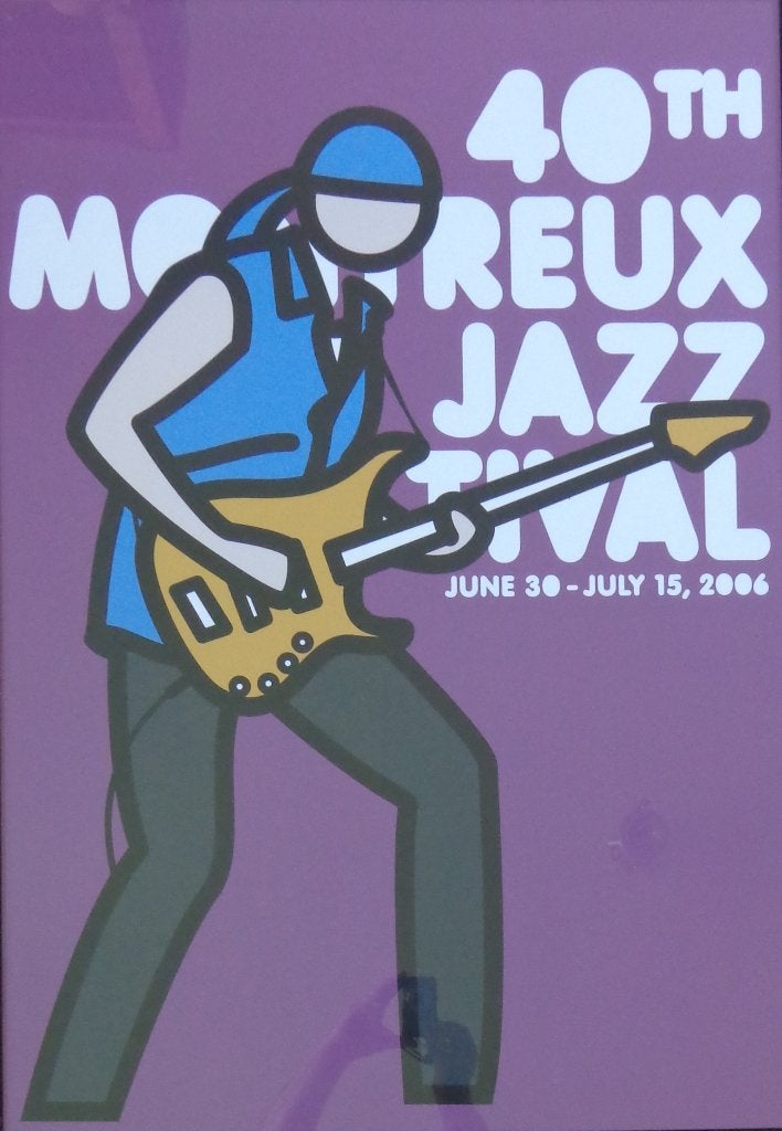JULIAN OPIE / MONTREUX JAZZ / KLEURZEEFDRUK / 101x71cm, Gesigneerd, Ophalen