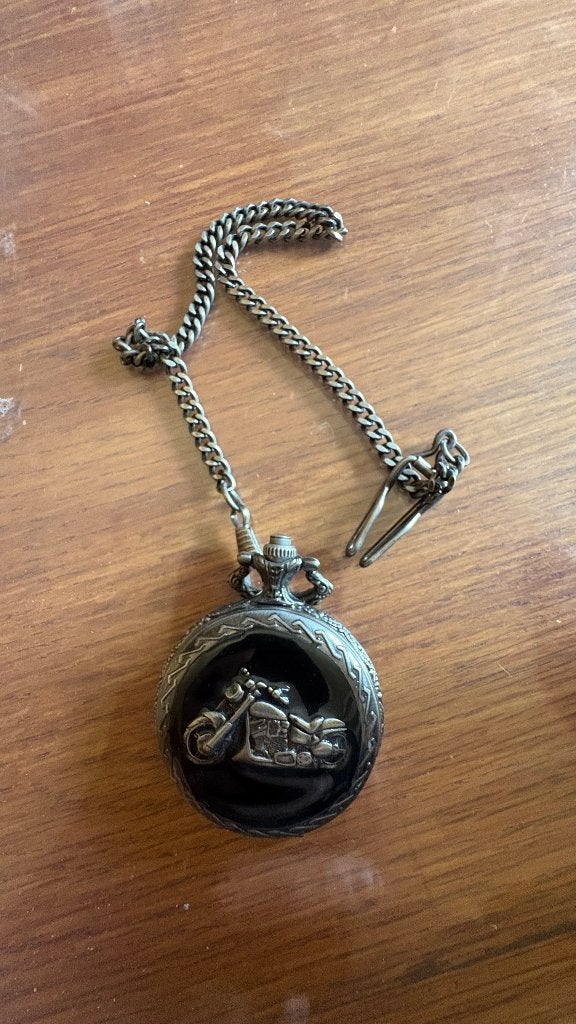 Zakhorloge, Handtassen en Accessoires, Zakhorloge, Staal, Met ketting, Onbekend