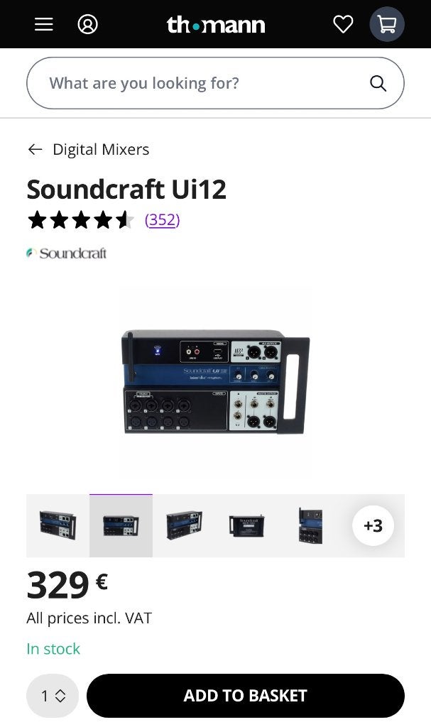 Soundcraft UI12, Muziek en Instrumenten, Mengpanelen, Ophalen of Verzenden, Zo goed als nieuw, 10 tot 20 kanalen, Microfooningang