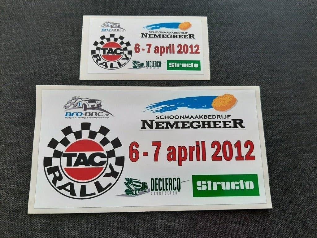 2 stickers TAC rally 2012, Enlèvement