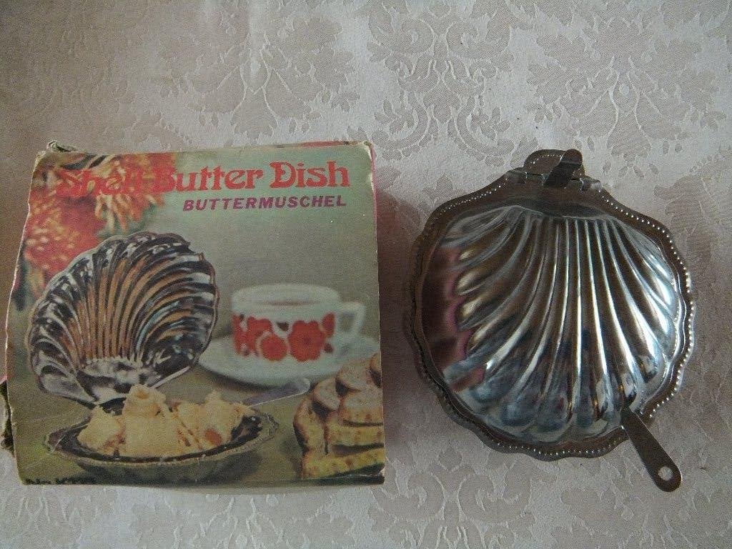 Vintage boter  schelp, Ophalen of Verzenden