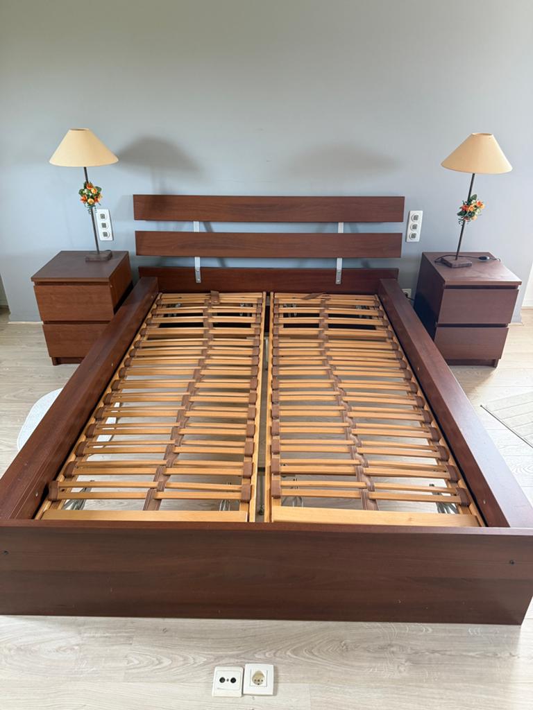 Ensemble lit Ikea type Malm, Maison & Meubles, Chambre à coucher | Lits, Utilisé, Autres dimensions, Enlèvement