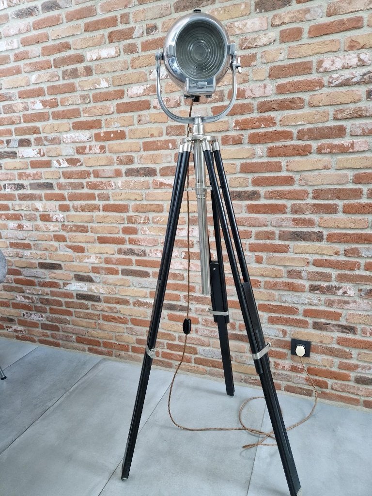 Staande lamp op statief - Strand electric, 100 tot 150 cm, Zo goed als nieuw, Metaal, E27 (groot)