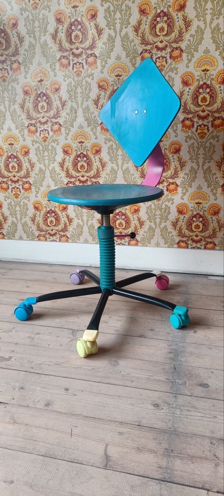 Vintage bureaustoel Memphis stijl jaren 8, Huis en Inrichting, Ophalen, Roze, Bureaustoel
