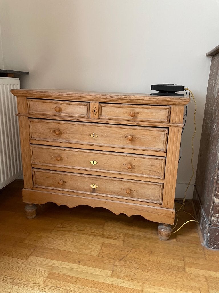 Commode en pin naturel, Maison & Meubles, 5 tiroirs ou plus, Enlèvement, Utilisé, Pin