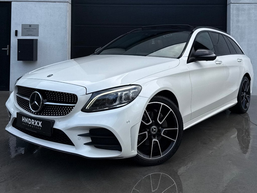 Mercedes-Benz C180d T AMG-Line - Pano- Burmester- Distronic+, Auto's, Achterwielaandrijving, 1800 kg, 4 cilinders, Leder