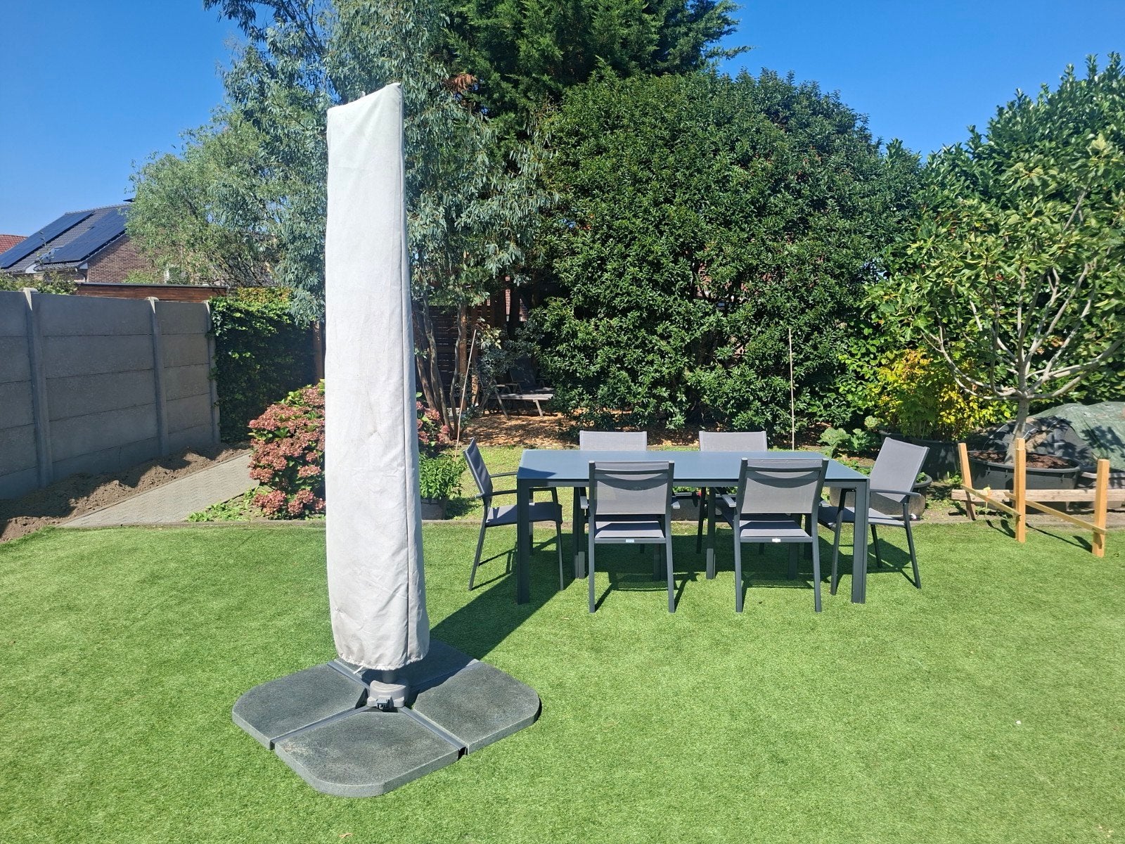 Prachtige design tuinset Vinci met parasol!, Tuin en Terras, Tuinsets en Loungesets, Ophalen, Aluminium, Tuinset