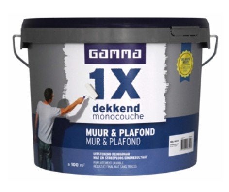 NIEUW Gamma muur & plafond verf mat gebroken wit 10 l, Ophalen, Nieuw, Wit, Verf