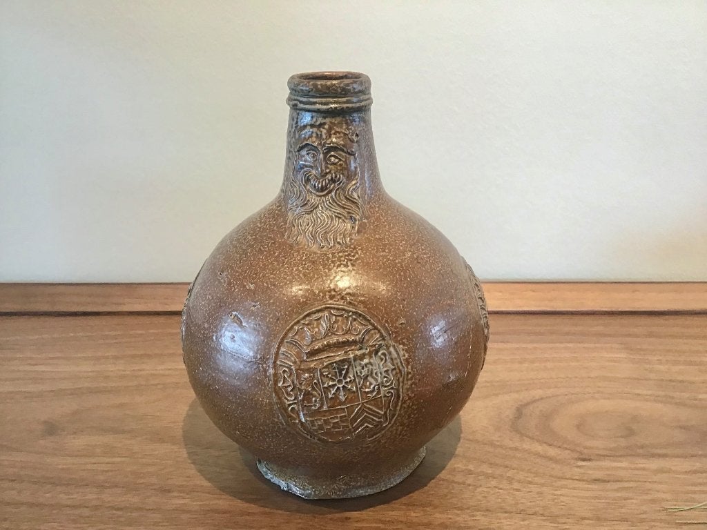 Baardmankruik met 3 zegels ( gerestaureerd ) 17e eeuws, Antiek en Kunst, Ophalen of Verzenden