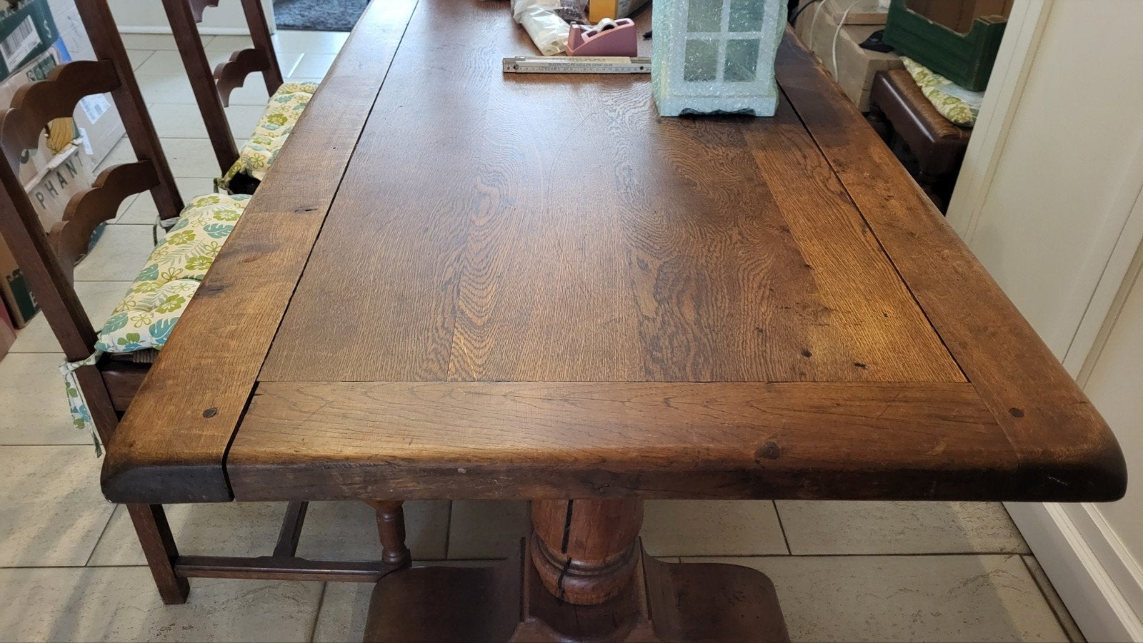 GRATIS.  Eiken tafel met 6 stoelen, gratis ophalen, Enlèvement