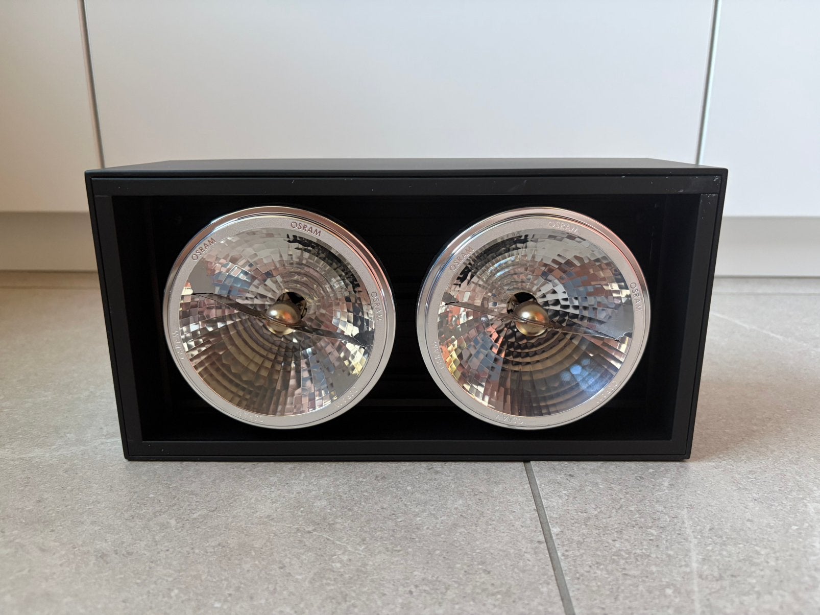 Spot encastré double AR111 noir - 2x OSRAM - 12 V - Tridonic, Halogène, Comme neuf, Enlèvement, Osram