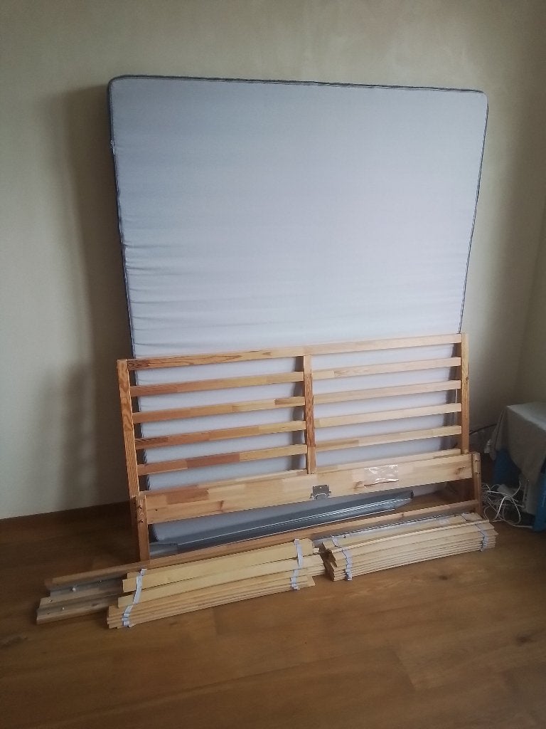 Ikea bedframe 160x200cm, Beige, Enlèvement, Utilisé, 200 cm