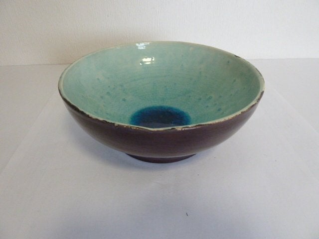 Prachtige keramiek/aardewerk schaal(speciale glazuur) 24cm, Ophalen of Verzenden