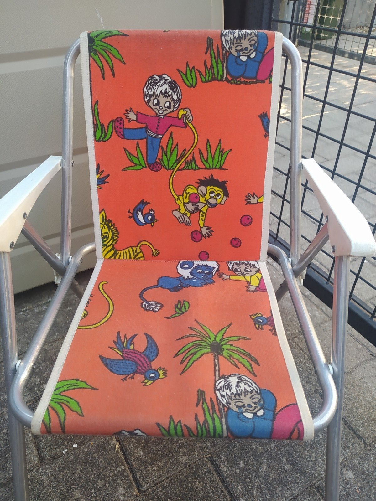 chaise pliante vintage pour enfants, très bon état, Maison & Meubles, Enlèvement ou Envoi, Tissus