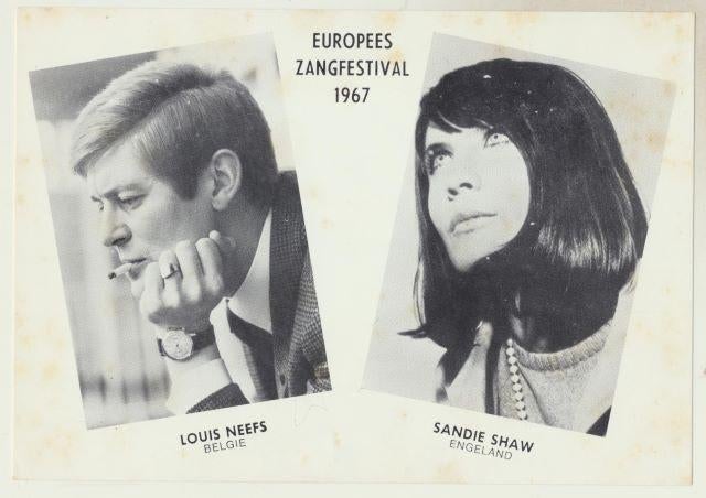 (m45) Louis Neefs / Sandie Shaw, promotiefoto, Verzamelen, Verzenden