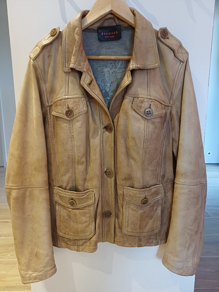 Veste en cuir vintage pour femme, Vêtements | Femmes, Taille 42/44 (L), Enlèvement ou Envoi, Autres couleurs, Oakwood