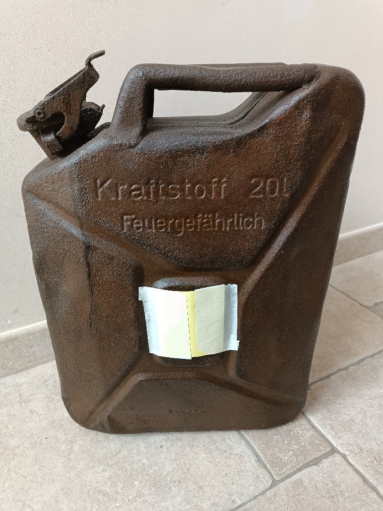 Zeldzame jerrycan ww2 sandrik, Verzamelen, Ophalen of Verzenden