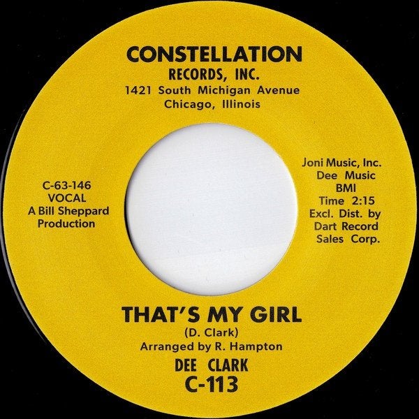 Dee Clark - That's My Girl " Popcorn , Northernsoul ", 7 inch, Ophalen of Verzenden, Zo goed als nieuw, Overige typen