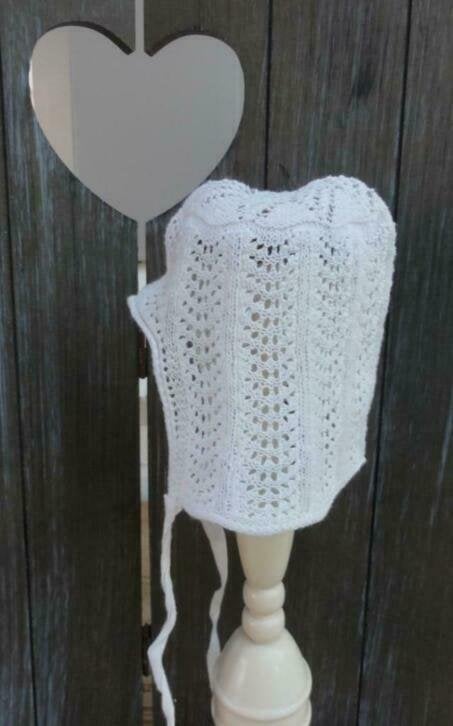 Nog 3 oude Franse gebreide poppen / baby mutsjes, -, Utilisé, -, Vêtements