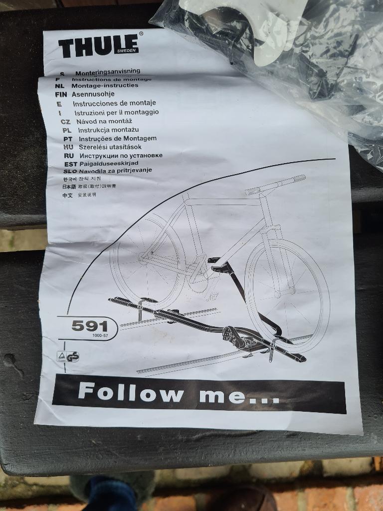 dak fietsendragers thule 591, Auto diversen, Fietsendragers, Zo goed als nieuw, Dakdrager, 1 fiets, Ophalen