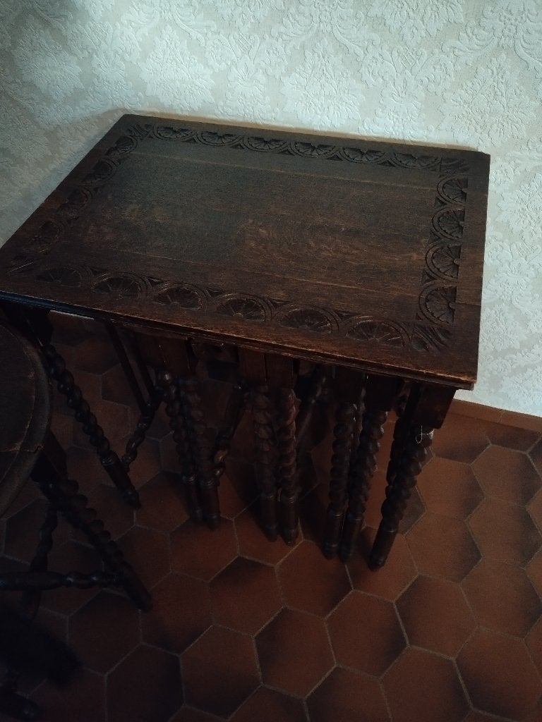 nest of tables, Huis en Inrichting, Ophalen, Gebruikt, Engels antiek, 60 cm of meer