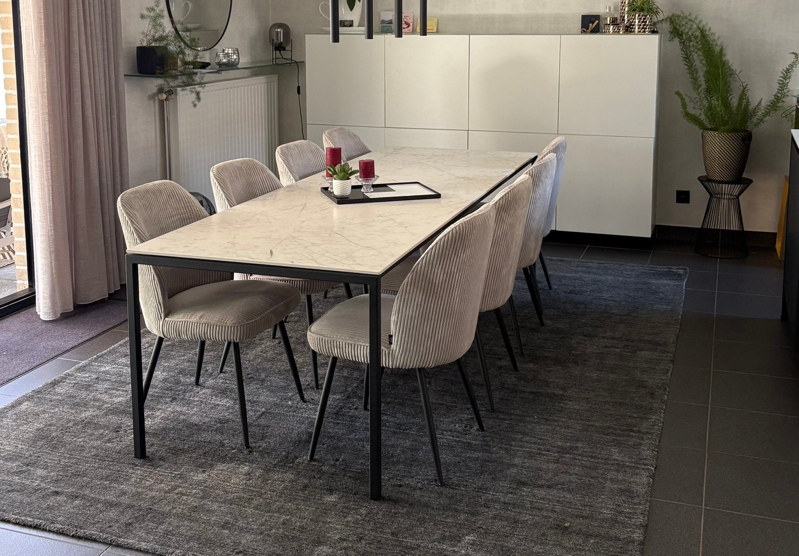 Tafel met keramisch blad, Tuin en Terras, Ophalen, Zo goed als nieuw