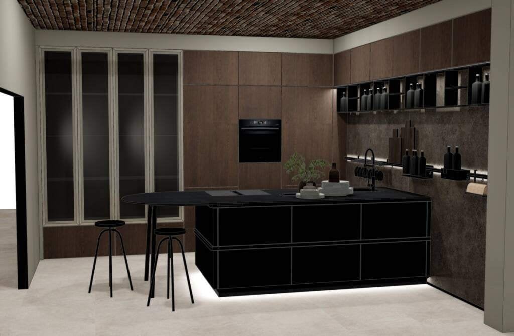Toonzaal keuken, Zwart, Nieuw, Dubbelwandige keuken, Ophalen of Verzenden