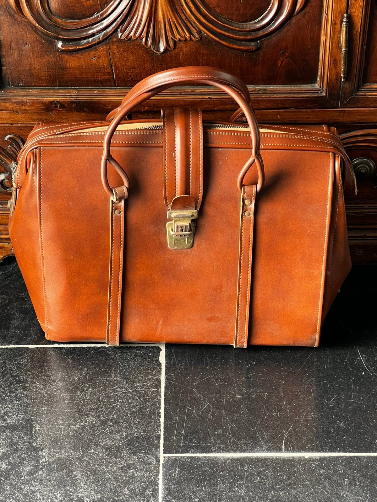 Vintage reistas, Ophalen, Gebruikt, Bruin