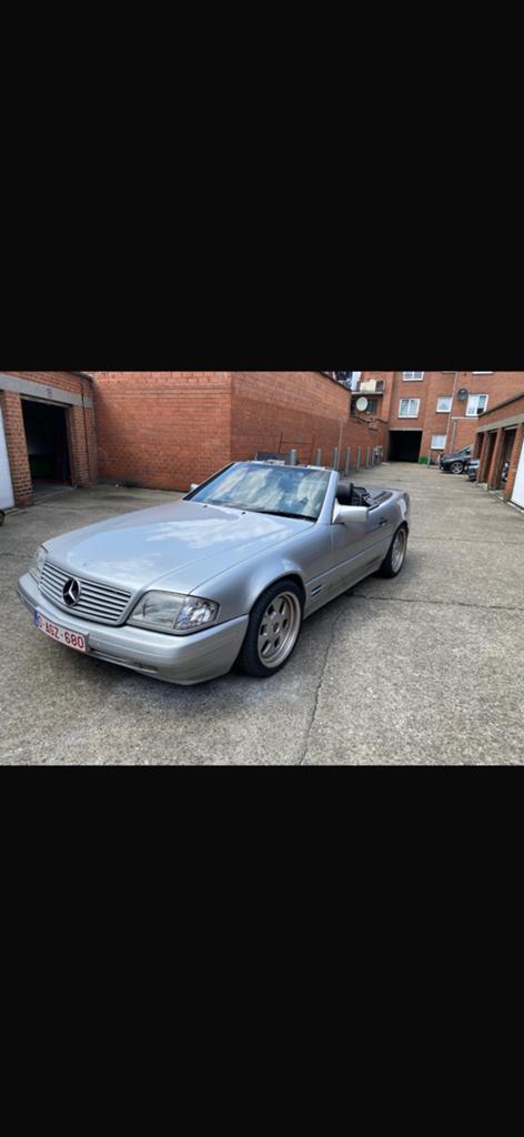 Mercedes cabrio sl300 24v automaat oldtimer prijs 14000€, Cuir, Argent ou Gris, Cabriolet, Noir