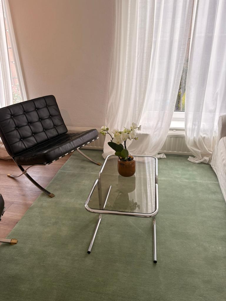 Table basse metal et verre chromé, Huis en Inrichting, Tafels | Salontafels, Ophalen, Glas