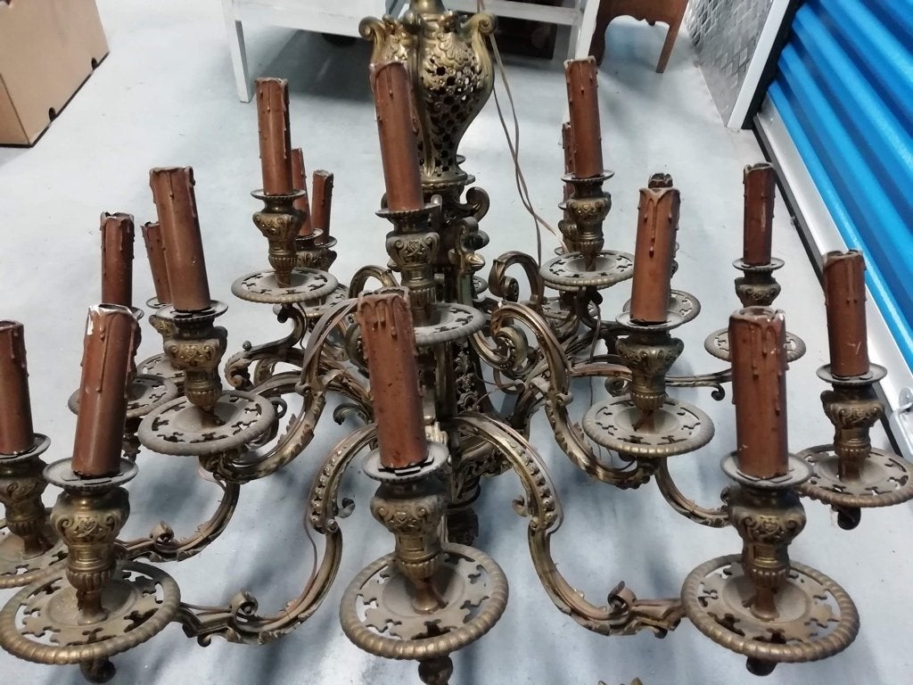 Lustre en bronze, Enlèvement, Comme neuf