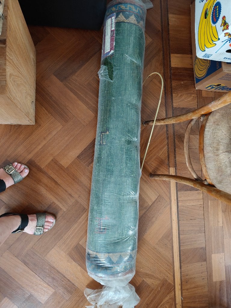 Handgemaakt Wollen IKEA Orient Vloerkleed (120x180 cm)., Ophalen, Gebruikt, 100 tot 150 cm, Groen