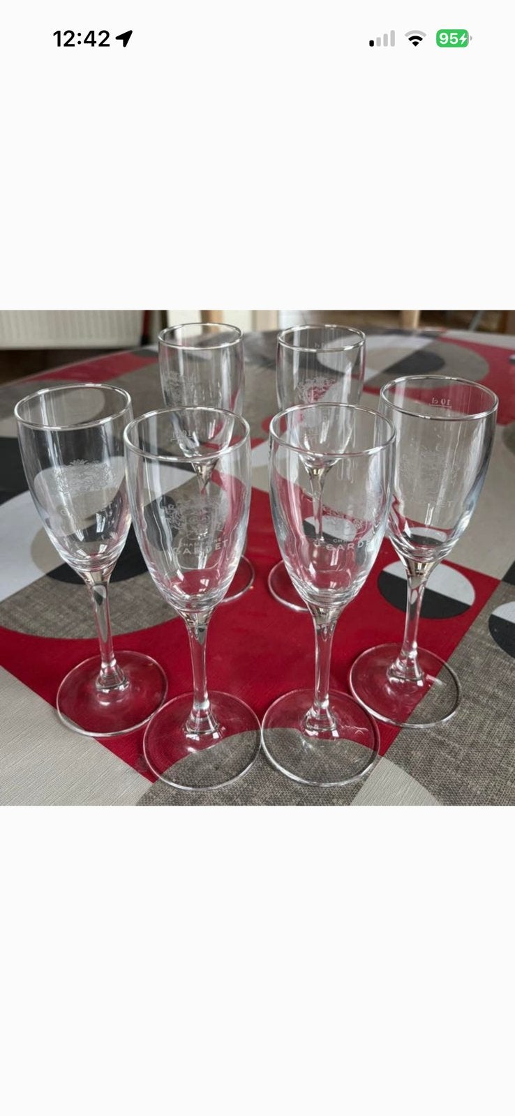 6 champagne GARDET glazen