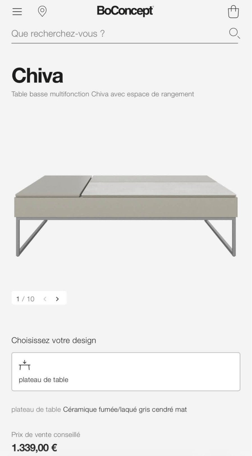 Table basse BO CONCEPT, Maison & Meubles, Enlèvement, Comme neuf