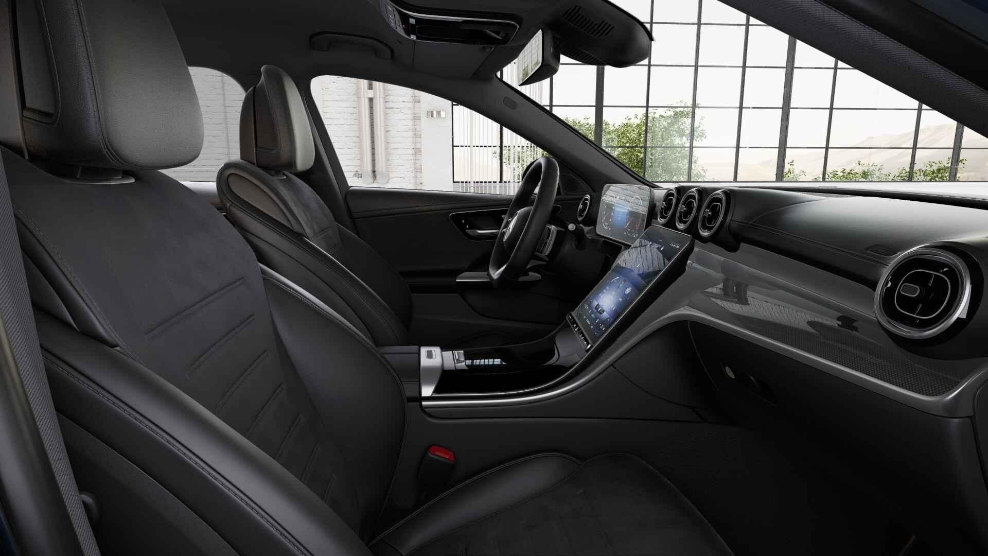 Mercedes-Benz C-klasse 180 Berline AMG Line | Dodehoekassist, Automaat, Zwart, 4 cilinders, 1625 kg