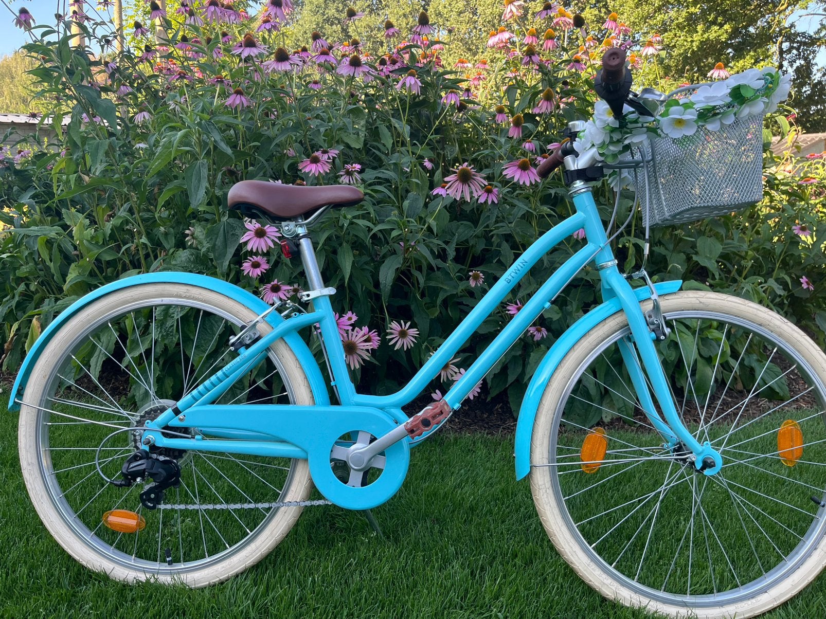 kinderfiets BTWIN 500 24 inch 7-11 jaar, Fietsen en Brommers, Ophalen, 24 inch, Velgrem, Versnellingen
